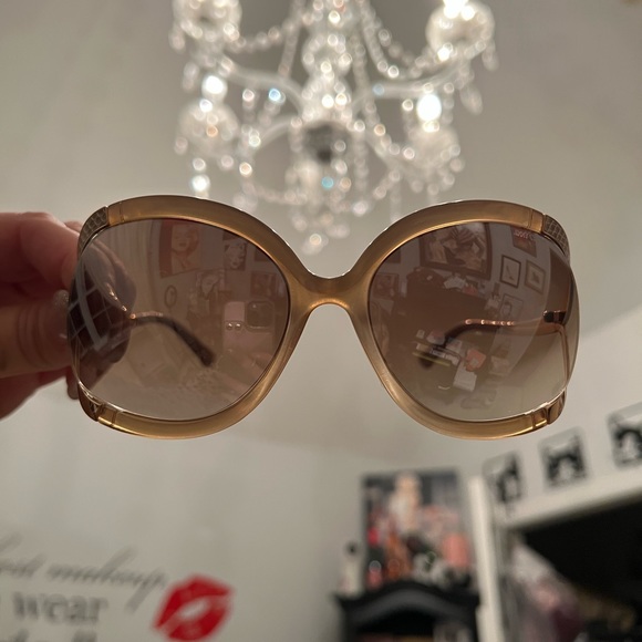 Jimmy Choo Beatrix/S Oversized Plastic Frame Goldtone Glamorous Sunglasses - Picture 8 of 8